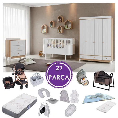 Paris Meşe 4k Bebek Çeyiz Paketi